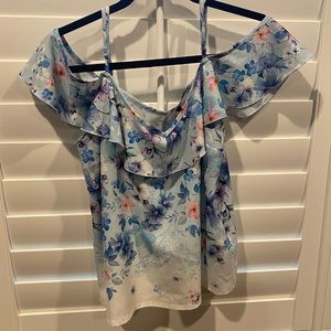 Lipsy London Ruffled off the shoulder floral top